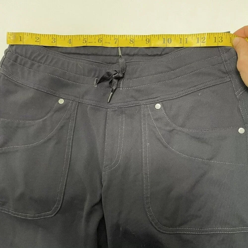 Kuhl Mova Cargo Pants Hiking Yoga Straight Women Size 6 Short Black Pocket Tie - Picture 9 of 12